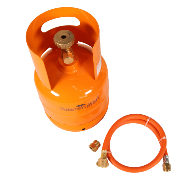 SET Leere orange befüllbare Gasflasche 1 kg Propan Butan Flasche