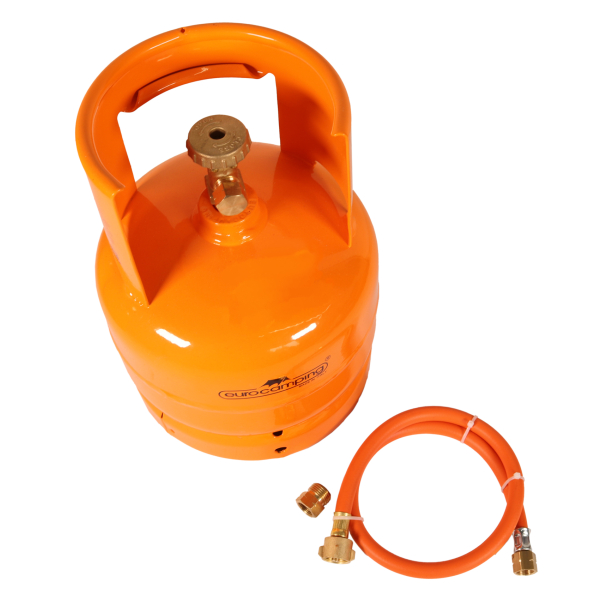 SET Leere orange befüllbare Gasflasche 2 kg Propan Butan Flasche mit ,  73,99 €