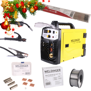 Aktion MIG/MAG-Schweißinverter WELDINGER ME 200 eco + MAG-Set 1 + Fülldraht 0,8 mm/1 kg