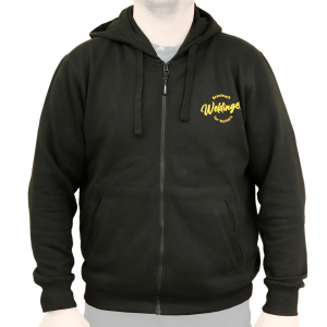 Sweatjacke schwarz Gr.XXL mit Reißverschluss Kapuze WELDINGER Logoprint