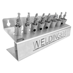 8x Lochsäge + Wandhalter Hartmetall Satz M 16- 30mm für Stahl, Edelstahl NE-Metall Guss usw von WELDINGER